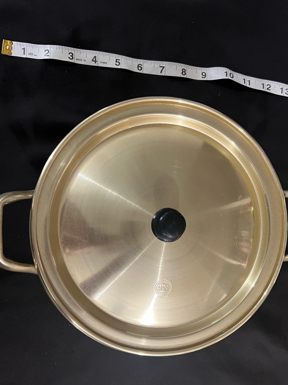 Vintage Korean Yellow Aluminum Ramen Pot Sambo 삼보 20cm Cookware Lid Handles⁠
